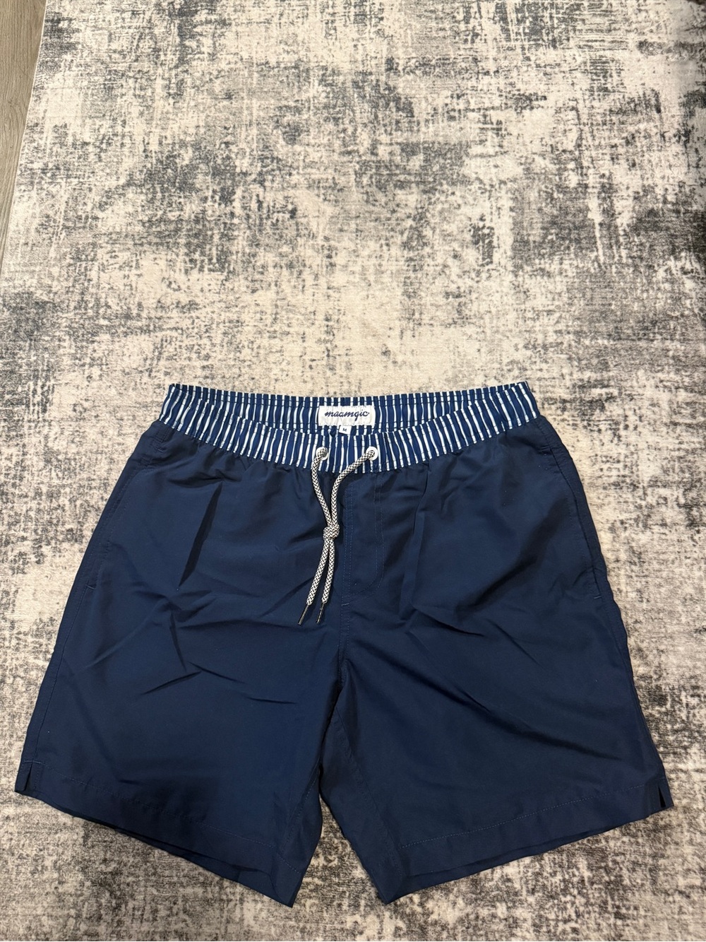MaaMgic Navy Blue Men’s Swim Trunks with Pockets - Size Medium